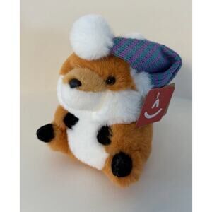 NWT Aurora 5.5" Fern Fox Winter Hat Round Beanbag Plush Stuffed Animal